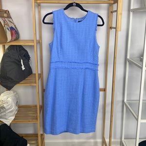 J. Crew blue tweed sheath dress